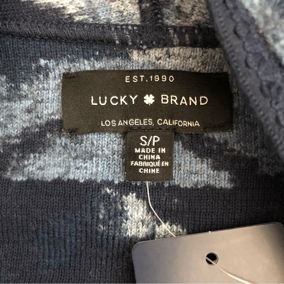 Lucky Brand Blue Blanket Fringe Cardigan Sweater - Picture 8 of 9